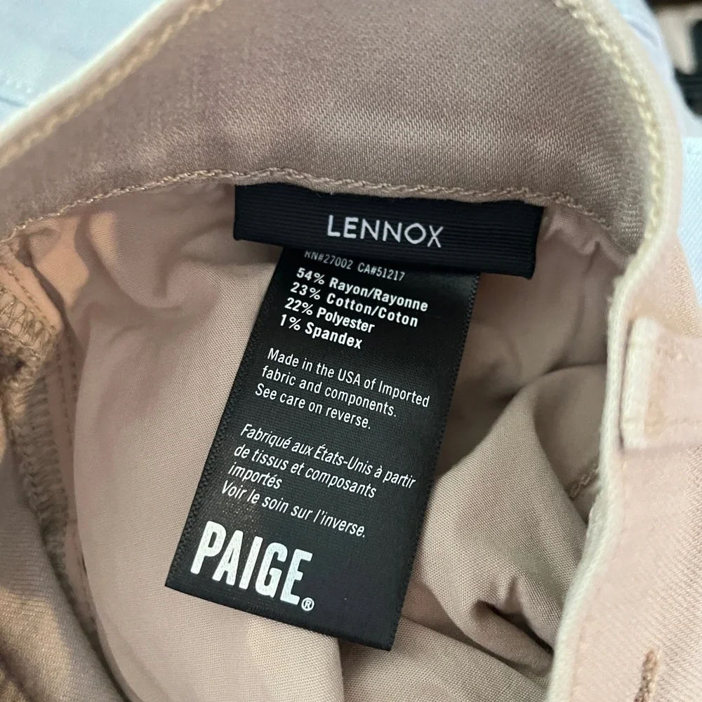 Paige Federal Slim Straight‎ Leg Pants Mens 31x29 Tan Khaki Stretch Twill